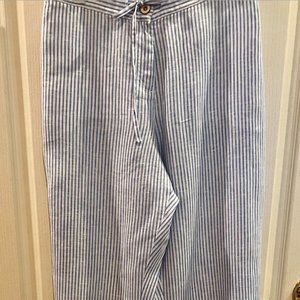 Tommy Bahama 100% Linen Blue and White Striped Pants.  Size XL